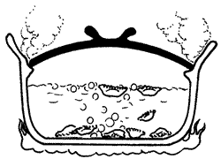 锅中水饺