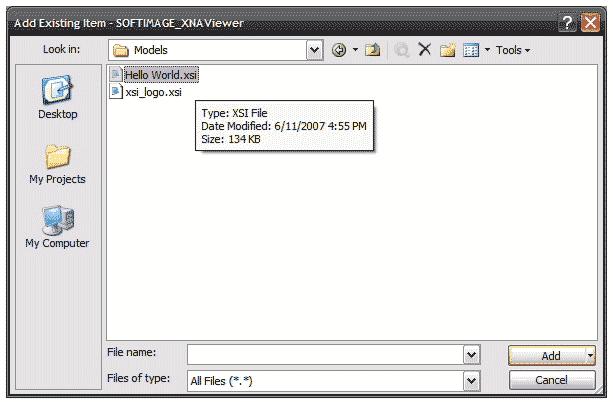 选择Hello World.xsi